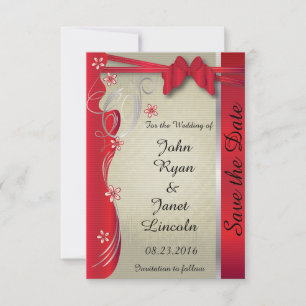 Vintages, klassisches Curvy-Design Deep Red Save The Date