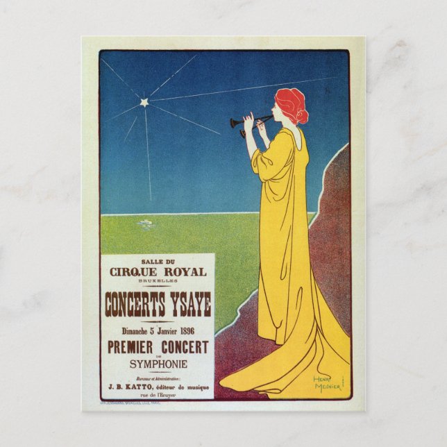 Vintages klassisches Musikkonzert Brüssel und Postkarte (Vorderseite)
