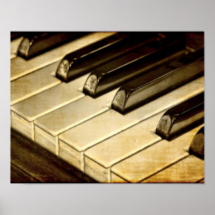 Vintages Klavier befestigt Plakat