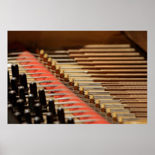 Vintages Klavier Pinblock und Schnur-Druck Poster