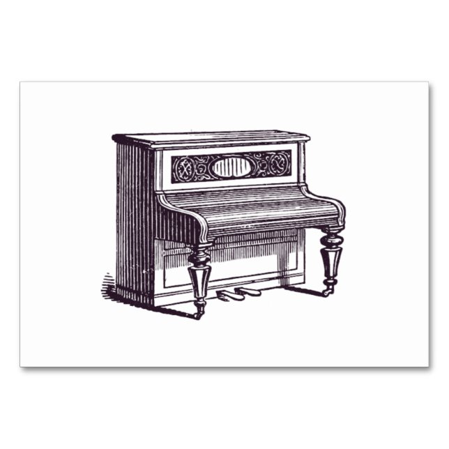 Vintages Klavier Tischnummer (Rückseite)