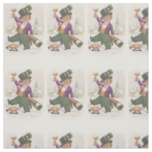Vintages Kleeblatt Champagne St. Patricks Tages Stoff
