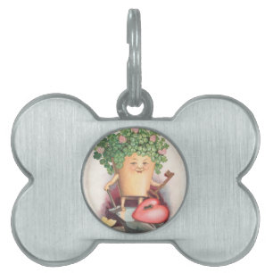 Vintages Kleeblatt Herz und St. Patrick's Day Tiermarke