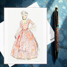 Vintages Kleid von Lillian Causey Postkarte