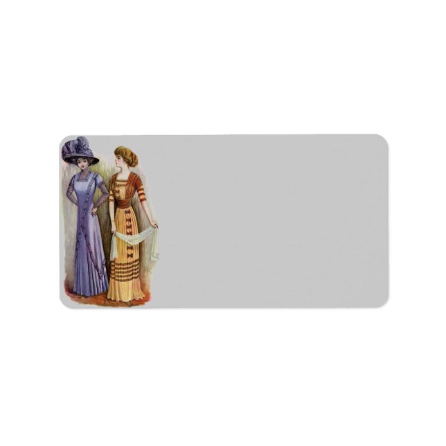 Vintages Kleider-Adressetikett Adressaufkleber (Vorne)