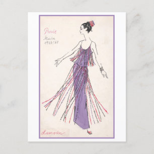 Vintages Kleidungsdesign der 1960er Jahre Postkarte