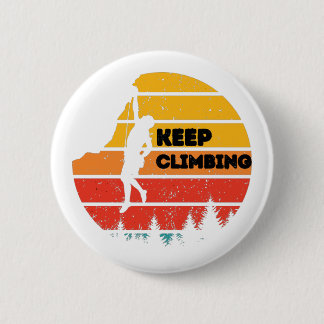 Vintages Klettern Retro Kletterwand Silhouette Button
