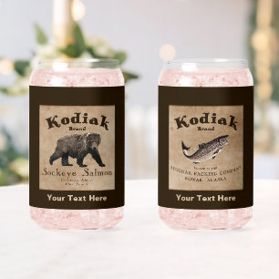 Vintages Kodiak-Lachs-Etikett (Bären) Dosenglas