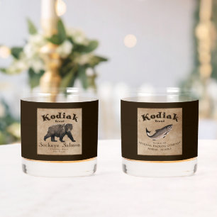 Vintages Kodiak-Lachs-Etikett (Bären) Whiskyglas
