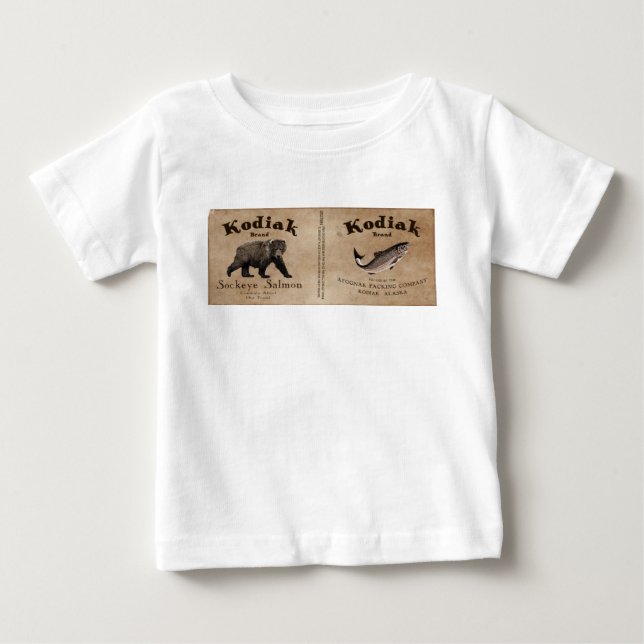 Vintages Kodiak-Lachs-Label Baby T-shirt (Vorderseite)