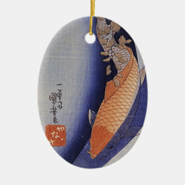 Vintages Koi-Ornament Keramik Ornament (Vorne)