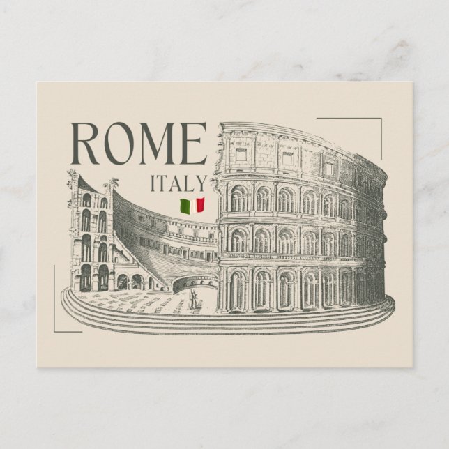 Vintages Kolosseum Rom, Italien Feiertagspostkarte (Vorderseite)