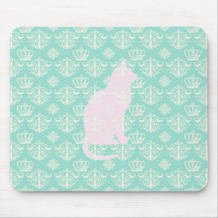 Vintages königliches aquamarines weißes mousepad