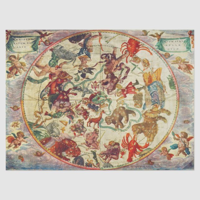 Vintages Konstellationspapier Seidenpapier (Vorderseite)
