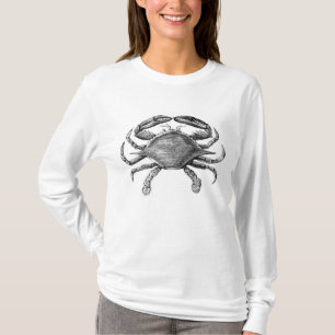 Vintages Krabben-Zeichnen T-Shirt