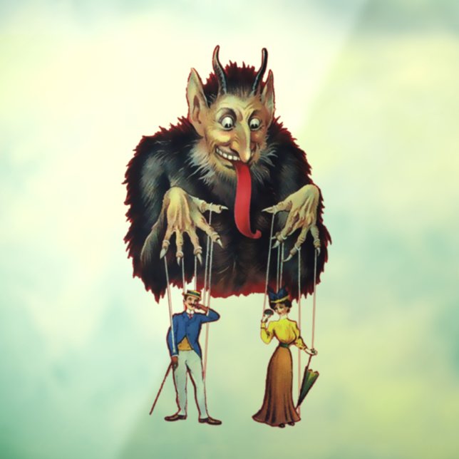Vintages Krampus Weihnachtsfenster Fensteraufkleber (Blatt 3)