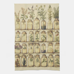 Vintages Kräuterdesign Geschirrtuch