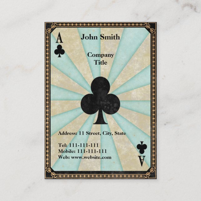 Vintages Kreuzass Visitenkarte (Vorderseite)