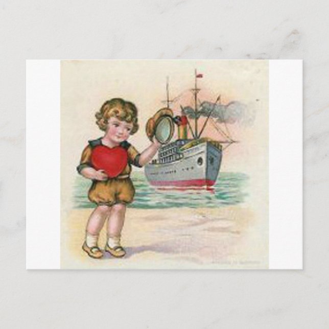 Vintages Kreuzfahrtschiff Valentine Feiertagspostkarte (Vorderseite)