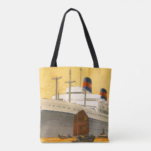 Vintages Kreuzfahrtschiff zum Orient mit Junks-Boo Tasche