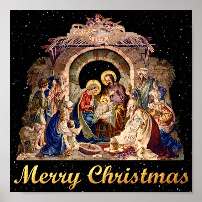 Vintages Krippenposter Poster (Vorne)
