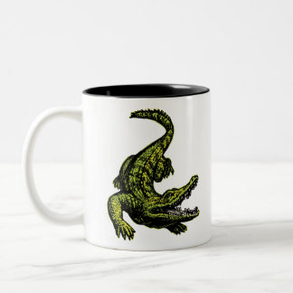 Vintages Krokodil Zweifarbige Tasse