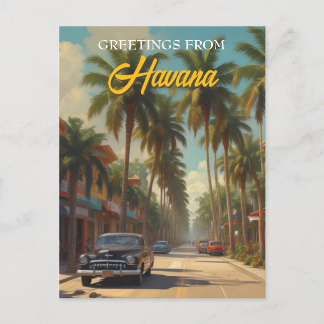 Vintages Kuba - Gruß aus Havanna Postkarte (Vorderseite)