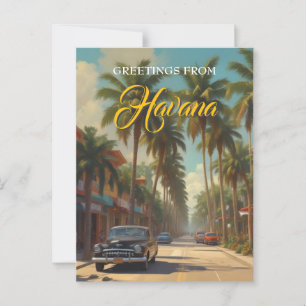 Vintages Kuba - Gruß aus Havanna Postkarte