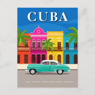 Vintages Kuba Travel Classic Car Postkarte
