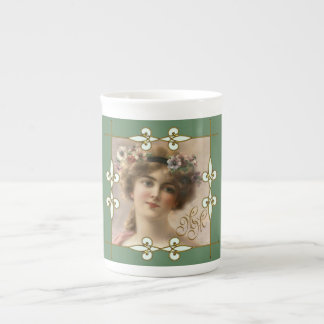 Vintages Kunst Nouveau Monogramm-viktorianische Prozellantasse