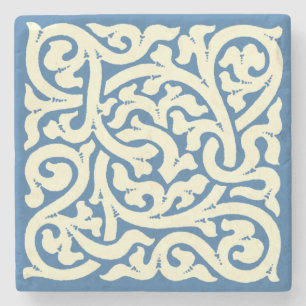 Vintages Kunsthandwerk, Mission Style Vine Pattern Steinuntersetzer