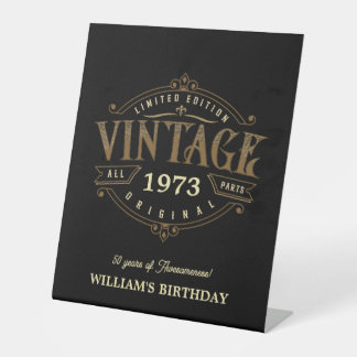 Vintages Kunsthandwerk Sockelschild