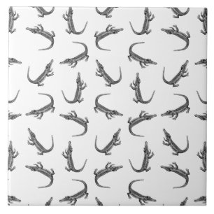 Vintages Kunstmuster des Alligators CUSTOM BG FARB Fliese