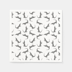 Vintages Kunstmuster des Alligators CUSTOM BG FARB Serviette