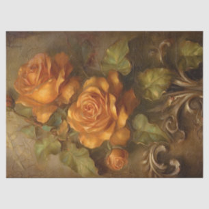 Vintages Kupfergold Französische Rose verstaubtes Seidenpapier