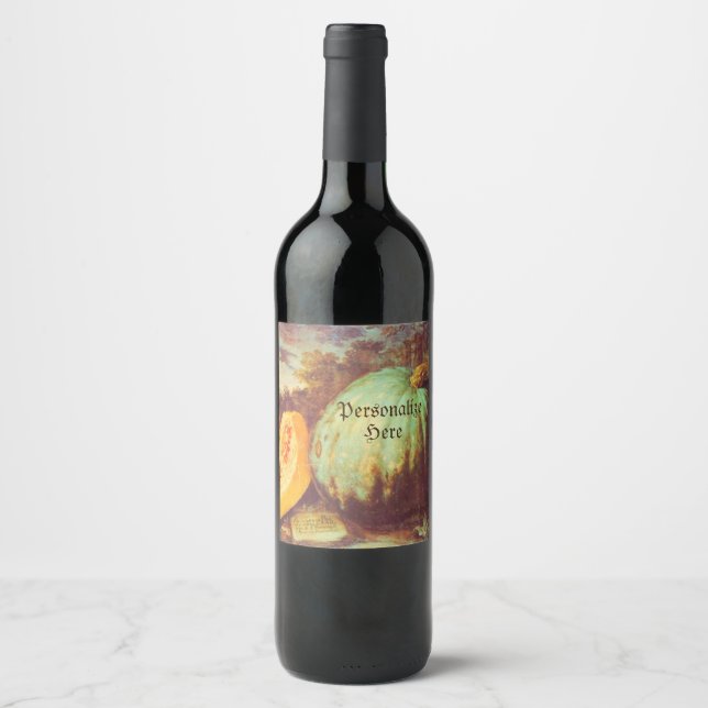 Vintages Kürbiserben Weinetikett (Vorderseite)