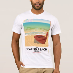 Vintages Küsteplakat Seaton Strand-Devons T-Shirt