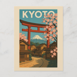 Vintages Kyoto-Japan-Reisen Postkarte