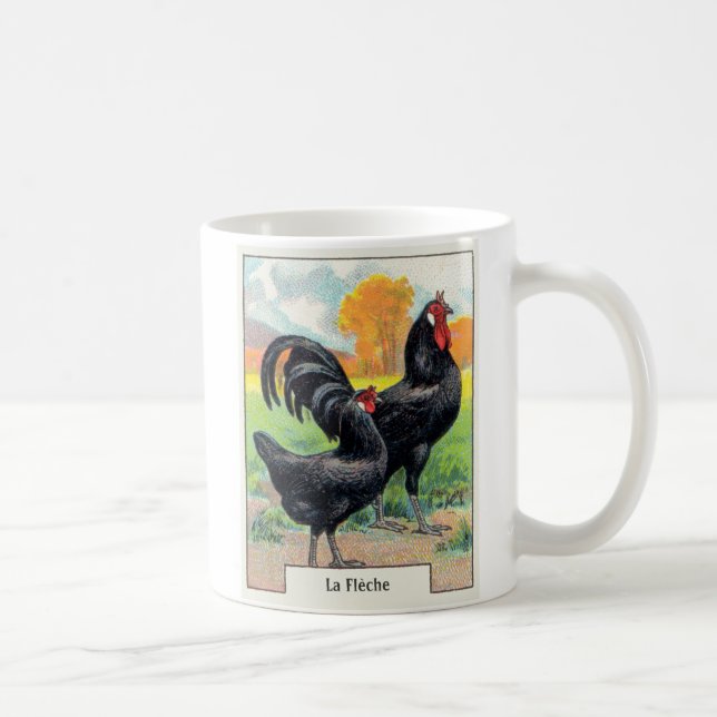 Vintages La Fleche Huhn Kaffeetasse (Rechts)