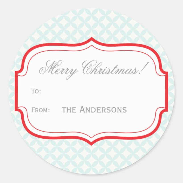 Vintages Label Red Tag Weihnachtsgeschenk Sticker (Vorderseite)