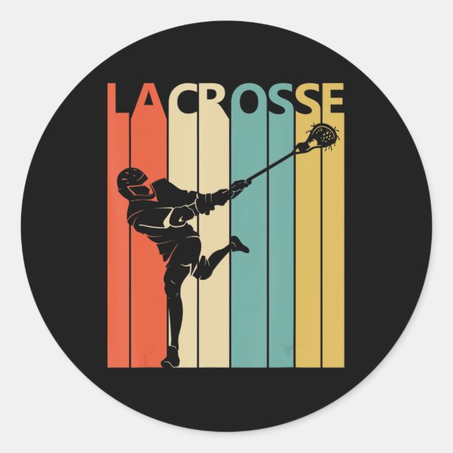 Vintages Lacrosse-Geschenk Runder Aufkleber (Vorderseite)