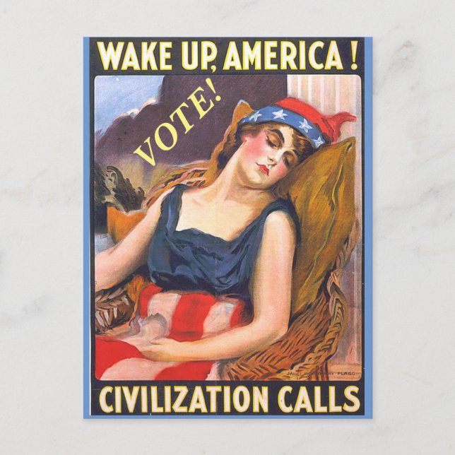 Vintages Lady-Liberty-Image auf politischen Postka Postkarte (Vorderseite)