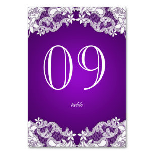 Vintages Land - Blumendesign Lila Tischnummer