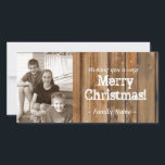 Vintages Land-hölzerne Feiertagskarte<br><div class="desc">Reizend Entwurf sieht wie Holz aus. Einfache Schablone erlaubt Ihnen,  Ihr eigenes Foto zu laden.</div>