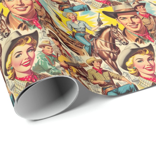 Vintages Land - Nahtlose Illustration Geschenkpapier (Rolleneckpunkt)