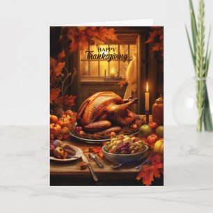 Vintages Land Türkei Abendessen Erntedank Feiertagskarte