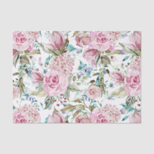 Vintages Landchic-Rosa-aquamariner Lavendel mit Seidenpapier