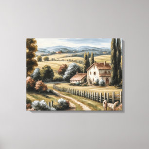 Vintages Landhaus Leinwanddruck