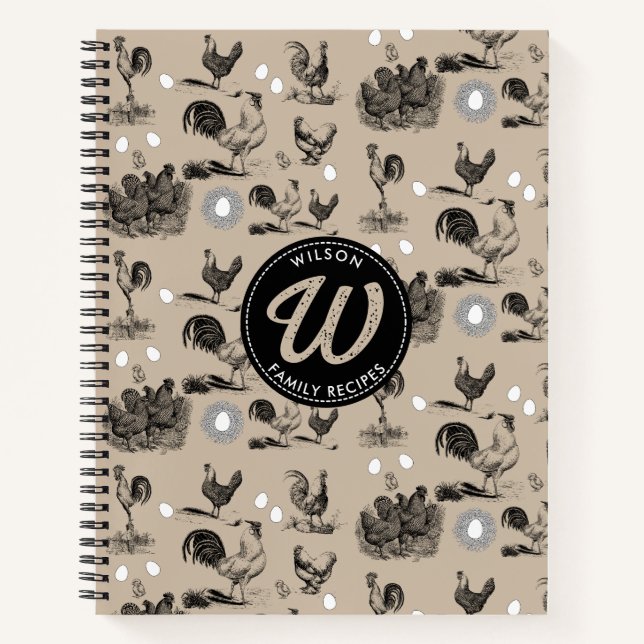 Vintages Landhühnerroster Notizbuch (Vorderseite)