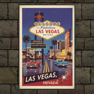 Vintages Las Vegas Travel Poster der 60er Jahre